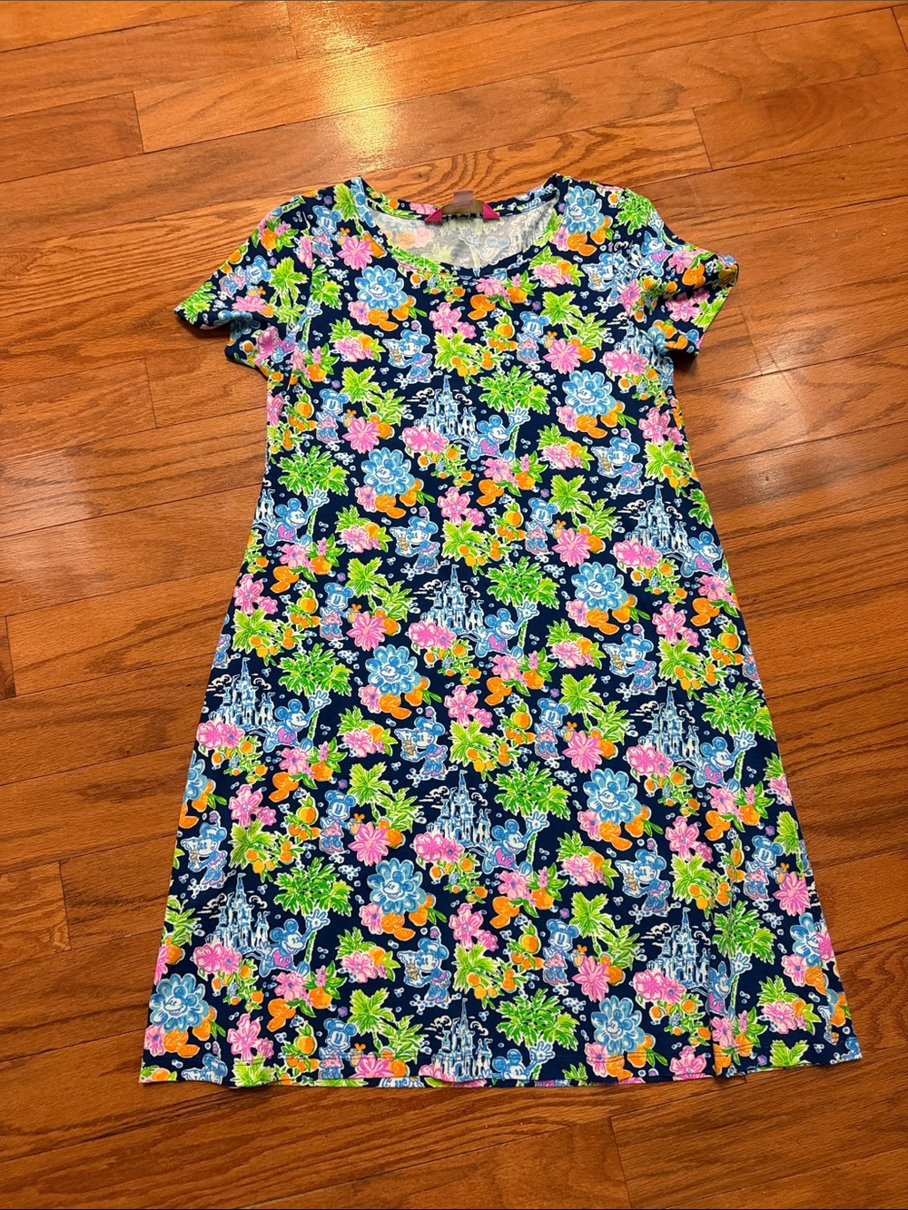 Disney x Lilly Pulitzer  Navy Floral Short-Sleeve Swing Dress